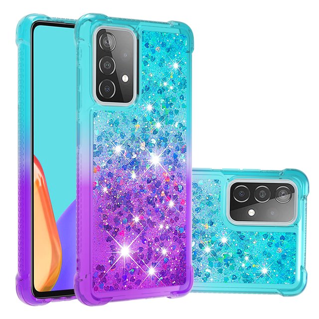 Funda para Samsung Galaxy A52 5G/4G Transparente con Brillos Carcasa Protectora Antigolpes con Glitter Brillante