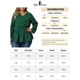 thumbnail image 6 of Agnes Orinda Women's Plus Size Valentines Day Tops Long Sleeve V Neck Peplum Ruffled Elastic Waist Blouses 1X Dark Green, 6 of 6
