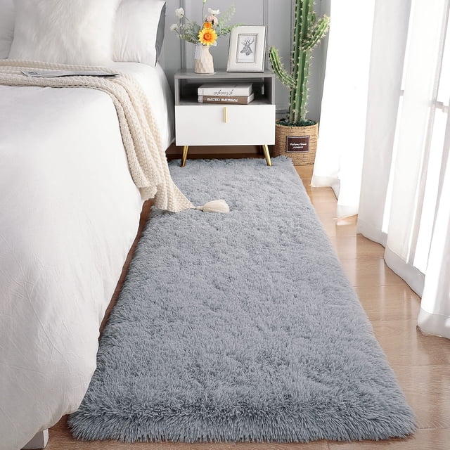 Alfombra Chicrug Soft Plush Runner 91 x 305 cm, color gris