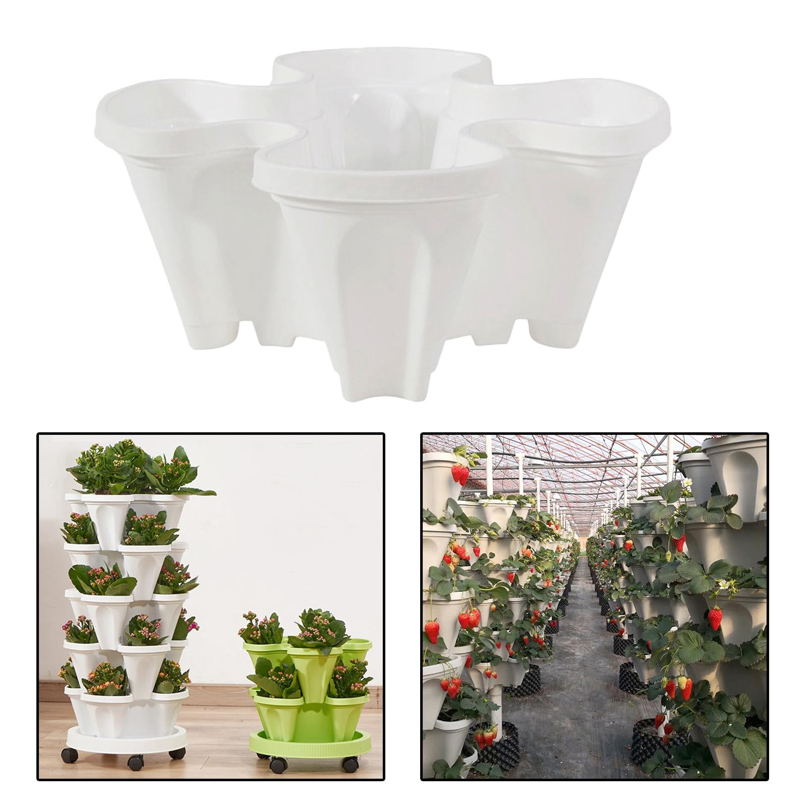 Nishiyuenyi 2Pcs Stackable Vertical Gardening Planter Vegetables Flower Pot for Flowers