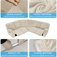 5 Seat LShaped Recliner Covers Velvet Stretch Curved Sofa Sectional