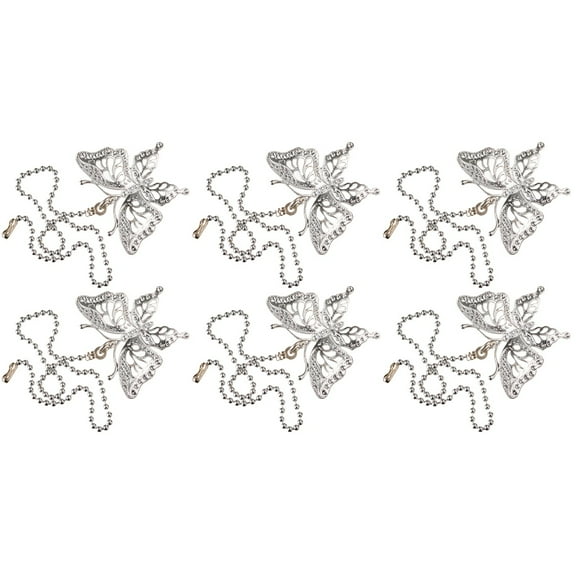 Raindrops 6 pcs  12 Inches Butterflies Pendant Ceiling Fan Danglers Fan Pulls Chain Extender