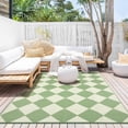 thumbnail image 1 of Nanan 8x10 Waterproof Outdoor Rug, Classic Checkered Pattern, All-Weather Patio Mat, UV Resistant, Stain Resistant, Easy Clean Plastic Rug for Yard, Deck, Balcony, Camping,Green/Beige, 1 of 8
