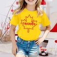 thumbnail image 2 of XDZJLR Tee-Shirt Fille Manches Courtes Été Col Rond Coupe Décontractée Basique Jaune 3-4 Ans, 2 of 4