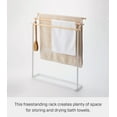 thumbnail image 2 of Yamazaki Home  Bath Towel Rack, Steel and Wood,  Holds towels up to 54" long, Holds 6.6 lbs - L 6.3 x W 28.35 x H  32.28 inches, 2 of 7