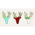 thumbnail image 2 of Ogren, Sarah 32x19 White Modern Wood Framed Museum Art Print Titled - Three Deer Heads Linen, 2 of 4