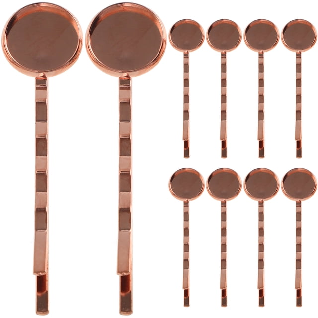 MOVTOTOP Plateau à Pinces à Cheveux en Cuivre Or Rose pour Décoration avec Réglages Ronds 20 Pcs