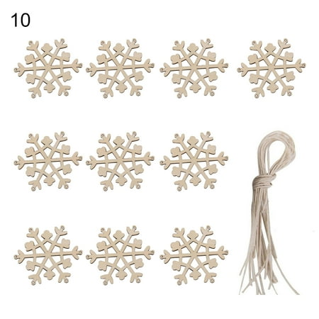 

Grofry 10Pcs Unpainted Christmas Pendants Cute Pattern Wood Holiday Gift Festival Ornaments Home Decor 10