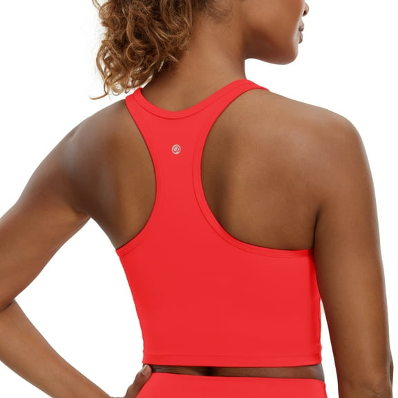 CRZ YOGA Butterluxe Women’s Yoga Tank Top Scoop Neck Racerback with Built-in Bra