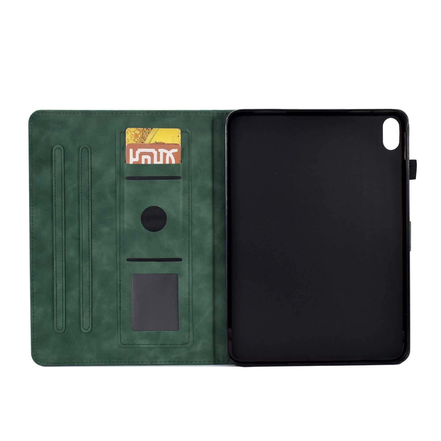 Dteck for iPad 10th Generation Case 2022, iPad 10 th Gen 10.9 inch Protective Cover with Pencil Holder, Multi-Angle Viewing Stand, Card Slots, Folio Leather Cases with Embossed Butterfly,Green