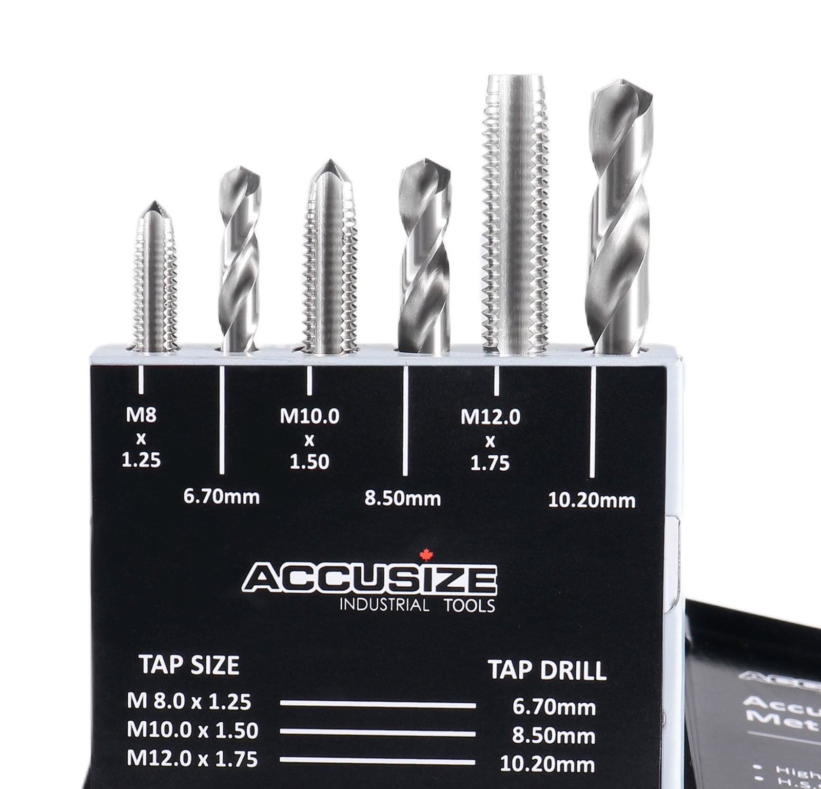 Accusize 18 Pc HSS Tap and Drill Set, Metric, 0001-0052