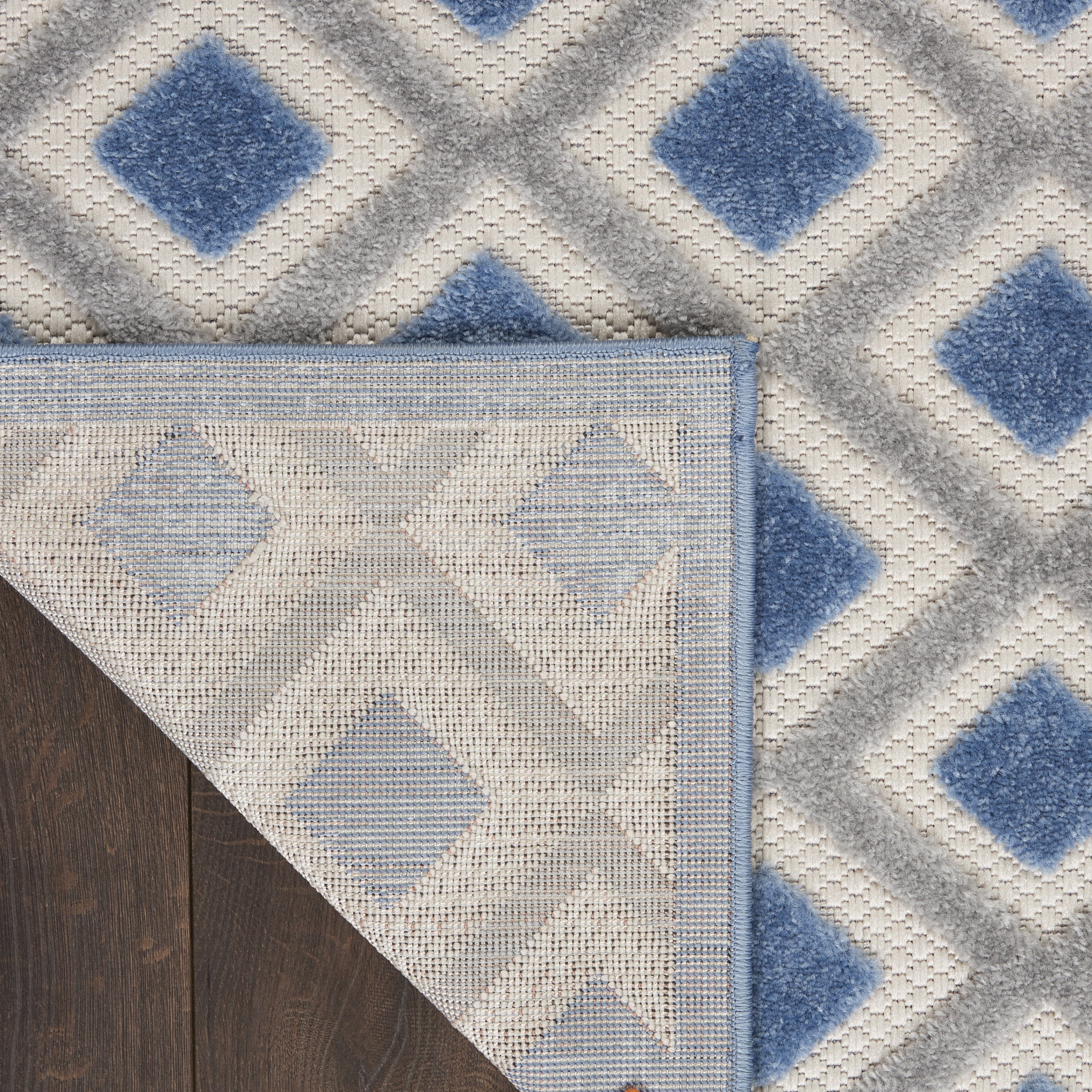 Nourison Aloha Indoor/Outdoor Blue/Grey 5'3" x 7'5" Area Rug, (5x7)
