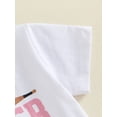 thumbnail image 7 of Suealasg Baby Girl Summer Clothes Short Sleeve Letter Print T-Shirt Tops Baseball Print Shorts Headband Sets 3 6 12 18 24 Months Infant Girl 3Pcs Casual Outfits, 7 of 7