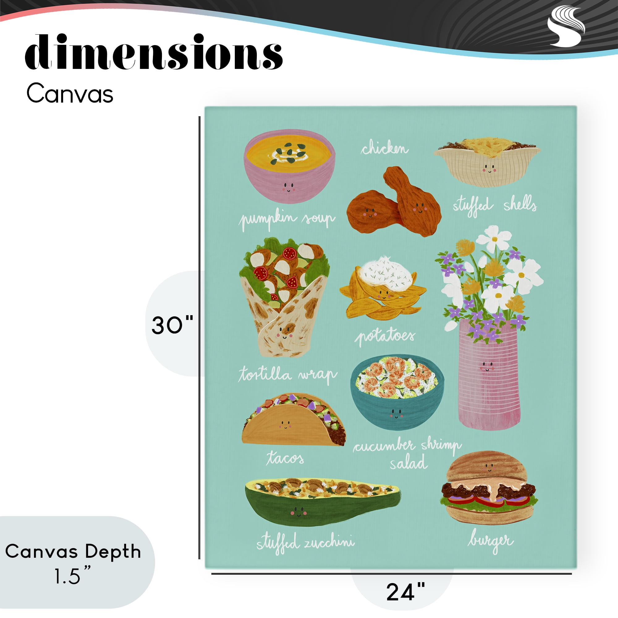 Stupell Industries Gourmet Lunch Food Collection Canvas Wall Art, design by Metka Hiti