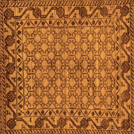 Ahgly Company Indoor Square Southwestern Orange Country Area Rugs, 4' Square
