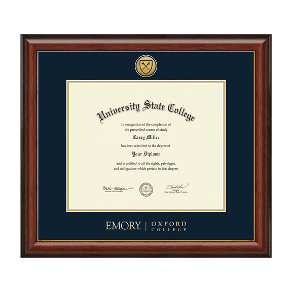 Framerly - Emory Diploma Frame with Navy and Gold Mat
