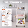 thumbnail image 3 of VEVOR Carrito de cocina con ruedas de 3 niveles y cajón, carrito de almacenamiento multifuncional con asa para oficina, sala de estar, cocina, estantes organizadores de almacenamiento móviles, 3 of 9