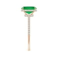 thumbnail image 3 of ANGARA Natural Thin Shank Cushion 1.25 ct Emerald Ring with Diamond Accents in 14K Rose Gold for Women (Size-8x6mm) | May Birthstone, Anniversary, Jewelry Gift for Women | Natural Emerald Ring, 3 of 10