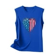 thumbnail image 4 of Wycnly 4th of July Tank Top for Women Comfy Loose Fit Independence Day Patriotic Vest Shirts Summer Heart US Flag Print Round Neck Sleeveless Fashion Blouses Blue s, 4 of 5