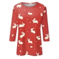 thumbnail image 4 of HAVUITYY Easter Printed Women's Sweaters, 3/53 Sleeve Crew Neck Womens Tops, Spring Going Out Easter Shirts for Women Wear & Gifts, 4 of 5