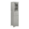 thumbnail image 2 of Lordear White/Grey Freestanding Linen Tower with 4-Tier Shelves - Space Saver Cabinet Grey, 2 of 5