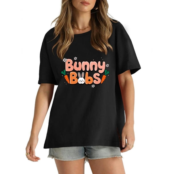 Camiseta estampada 100 % algodón para mujer, de manga corta y cuello redondo, para uso diario informal, 1 pieza, camiseta de ocio.