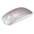 thumbnail image 1 of Laptop 2.4Ghz Gaming Mouse inalámbrico Oficina en casa Portátil Luz colorida 1200 DPI Ratones recargables ajustables con receptor USB Gris plateado Methold EL005441-02B, 1 of 2