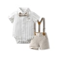 thumbnail image 4 of Auroural Toddler Boys Clothes 12-18 Mon Infant and Toddler Short Sleeve Bodysuit Crawling Suit Top and Rompers Pants Set, 4 of 7