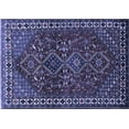 thumbnail image 1 of Ahgly Company Machine Washable Indoor Rectangle Persian Blue Traditional Area Rugs, 4' x 6', 1 of 4