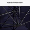thumbnail image 4 of PURPLE LEAF 11 Feet Patio Round Cantilever Umbrella with Base Outdoor Aluminum Offset Umbrella with 360-degree Rotation for Pool Patio Garden Deck Navy Blue, 4 of 9