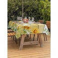 thumbnail image 3 of Outdoor Tablecloth with Umbrella Hole for Patio/Picnic/Party/Camping, Sunflower Waterproof Table Cloth Rectangle Table Cover Washable, Summer Eucalyptus Botanical Floral Yellow Wood (52"x 70"), 3 of 8