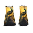 thumbnail image 7 of Naloa Elegant Gold Leaf Peacock Print Women's Summer Spring Casual Beach Sundress,Vacation Sleeveless Tank Crewneck Loose Dresses, 7 of 7