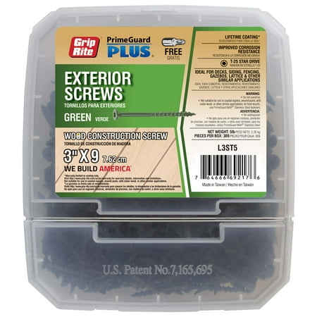 

grehifk Prime Guard Plus #9 x 3 in. Green Wood to Wood Deck Screw 5lb.