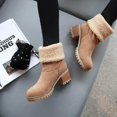 thumbnail image 2 of Botas de invierno para mujer, botas cortas de nieve aterciopeladas, cálidas, sin cordones, con tacón grueso y tobillo corto, 2 of 3