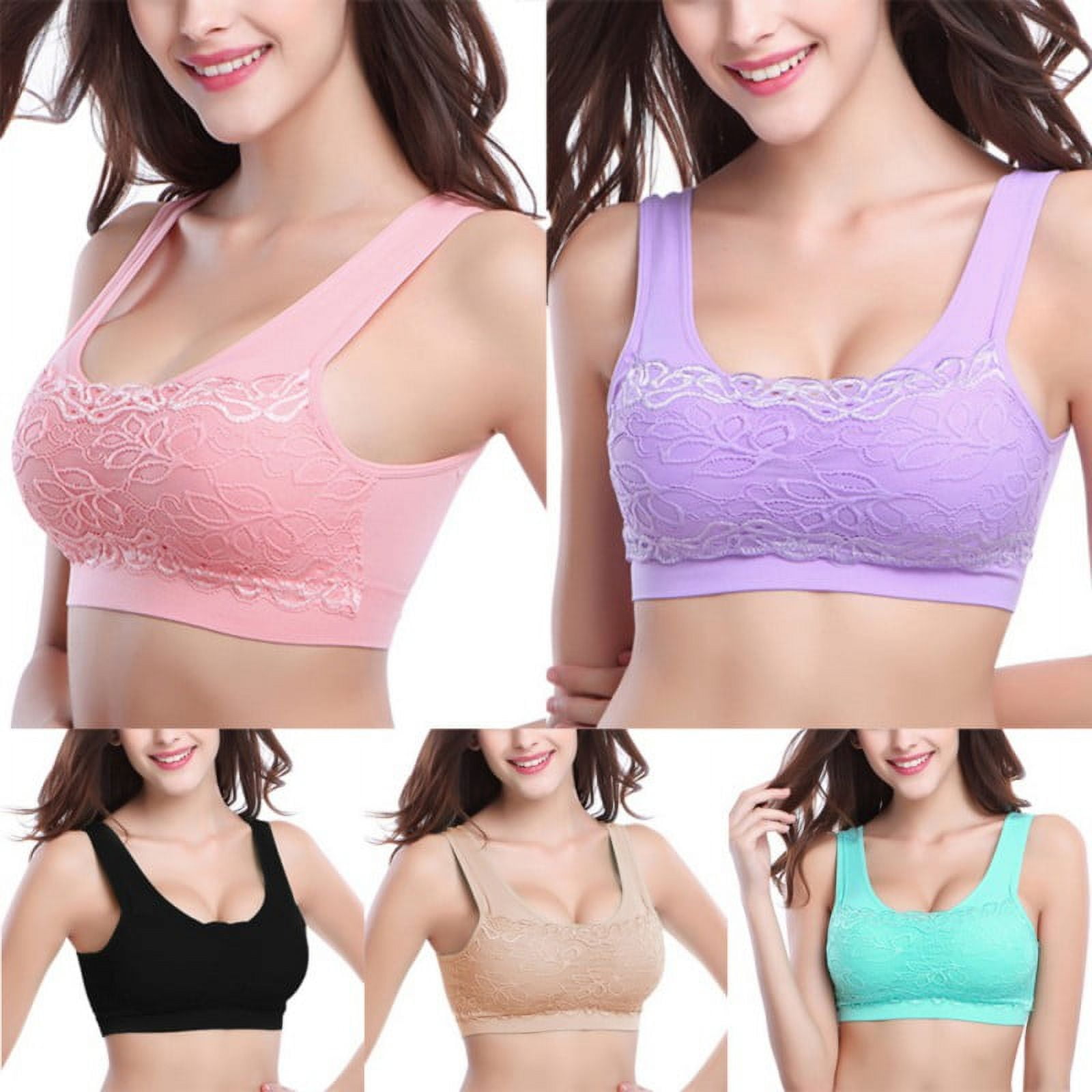 3PC Kendally Bras for Women Comfy Corset Bra Front Cross Side Buckle Lace  Bras Breather Soft Push Up Wireless Sports Bra