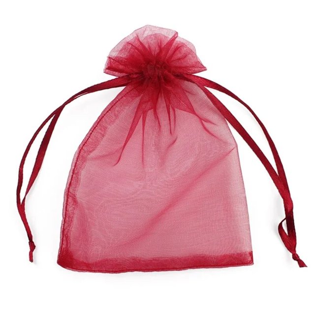 Bolsas de Organza con cordón de Color, paquetes pequeños de joyería con cuentas, embalaje de regalo de boda y Navidad, 50/100 unidades, 7x9 Cm, 70%