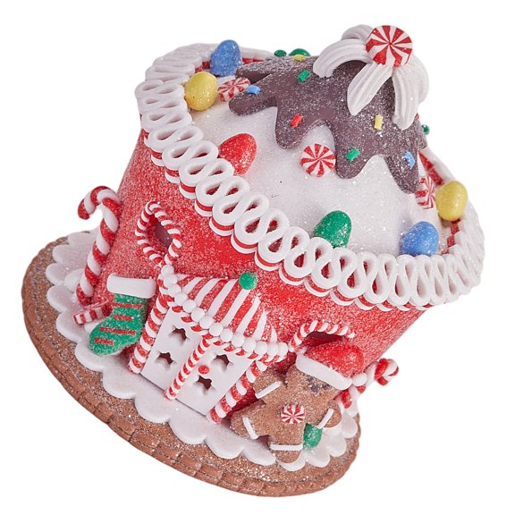 LOLIPPYY Resin Gingerbread House with LED Lights for Holiday and Seasonal Home Decoration