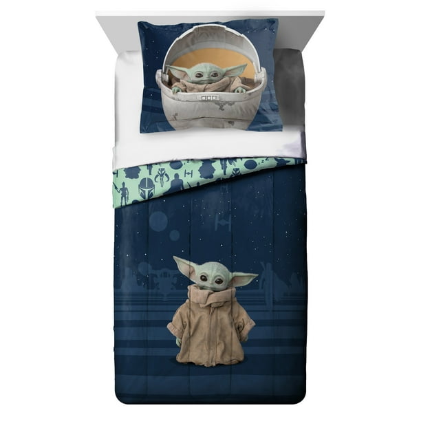 Star Wars: The Mandalorian 'The Child' Baby Yoda 2 Piece Twin/Full Comforter and Sham Set