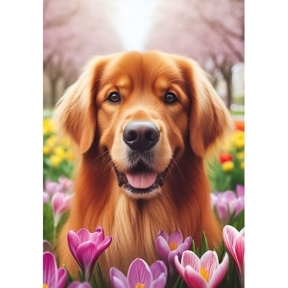 Golden Retriever Red - Best of Breed DCR Spring Garden Flag 12" x 17"
