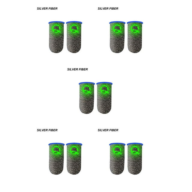 jesticaly 2pcs Gaming Finger Sleeve Breathable Luminous Fingertips For PUBG Mobile Games Touch Screen Finger Cots Cover Sensitive Touch No.04 5Set