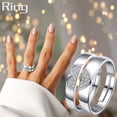 thumbnail image 2 of Xihbxyly Anillos para Parejas, Joyas con Forma de Corazón, Regalos para Días Especiales, Diseño de Lazo Abierto, Perfectos para Aniversarios, Cumpleaños, San Valentín, Ideales para Parejas, Un Regalo, 2 of 7