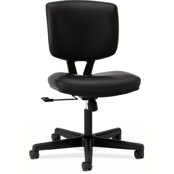 Volt Series 250 lbs. Capacity 18 in. to 22.25 in. Seat Height Leather Task Chair - Black