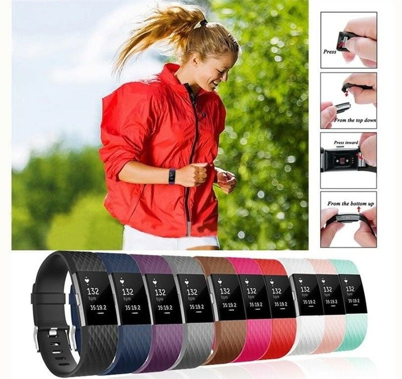 10pack Wristband Band Strap Bracelet Accessories for Fitbit Charge 2 Multi Color for sale online 