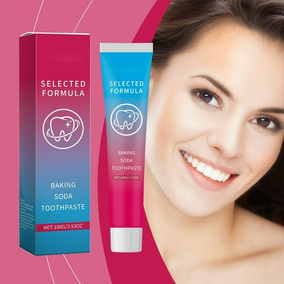 HYLLai Baking Soda Brightening Toothpaste, Stain-Removing Formula for Fresh Breath & Brighter Smile, 100ml