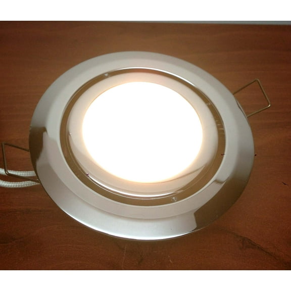 Marine Boat Swivel Ceiling Light Flush Mount Chrome Plated Brass 3.75" Diam.