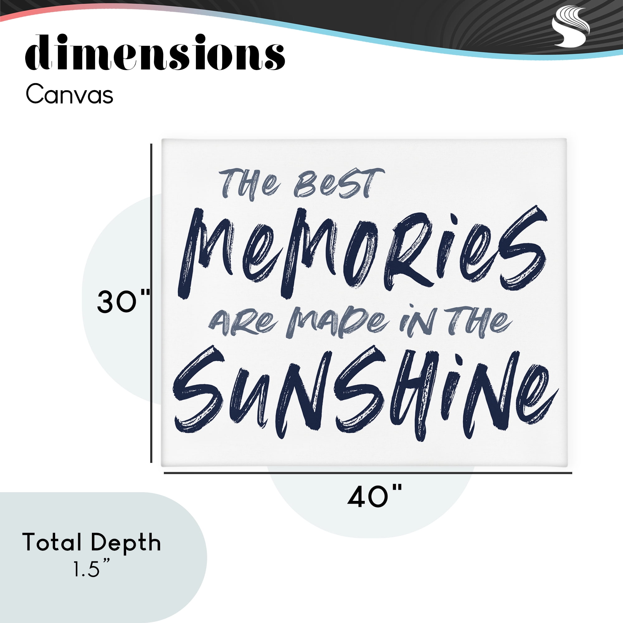 Memories Made In Sunshine Canvas Wall Art, design by Lettered and Lined