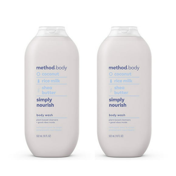Method Method Body Wash, Simply Nourish, 18oz, 2 Pack, Simply Nourish, 18 fluid_ounces