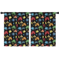 Blackout Kids Curtains,Multicolor Controllers Games Icons Black Pattern Childrens Insulated Curtains Set Of 2,Bedroom Essentials,Toddler Room Decor 42"x54"
