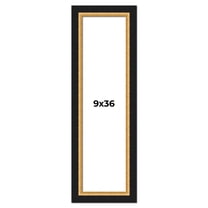 9x36 Frame Gold Real Wood Picture Frame Width 2.25 Inches | Interior Frame Depth 0.5 Inches |