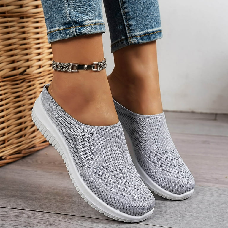 Mules Sneakers for Women Comfortable Breathable Wide Feet Mesh